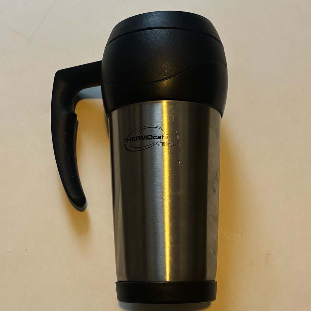 THERMOCafe by THERMOS Insulated Stainless Steel Travel Mug with Handle